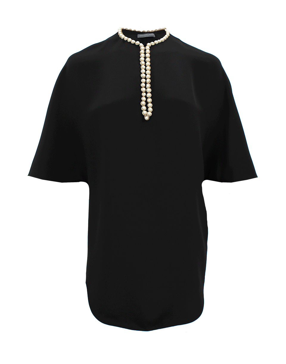ALEXANDER MCQUEEN-Pearl Trim Boxy Tunic-