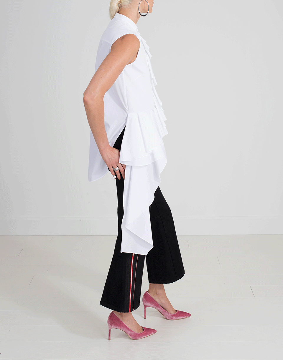 ALEXANDER MCQUEEN-Ruffle Drape Shirt-