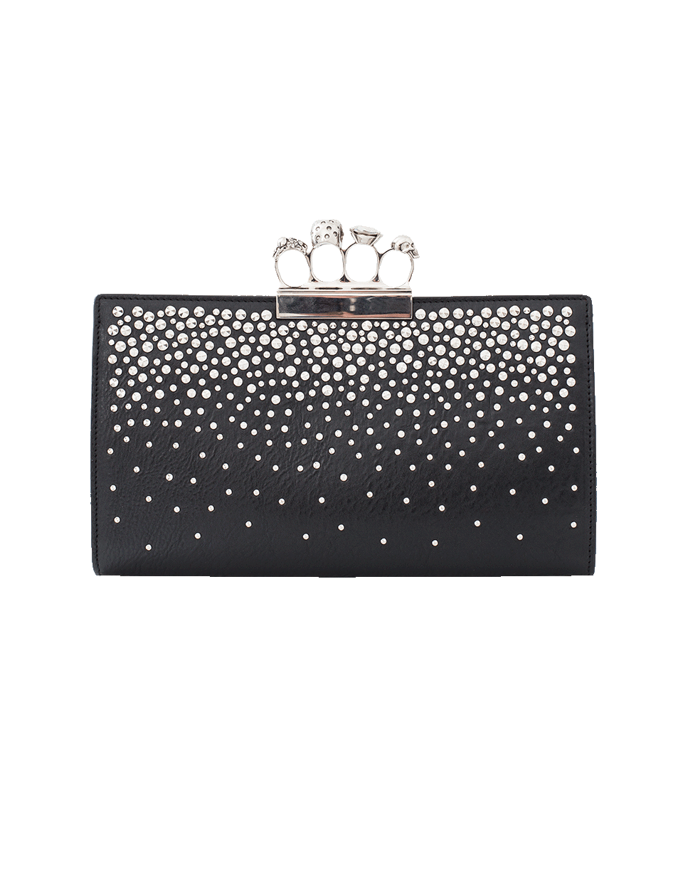 ALEXANDER MCQUEEN-Flat Pouch Knuckle Clutch-BLACK
