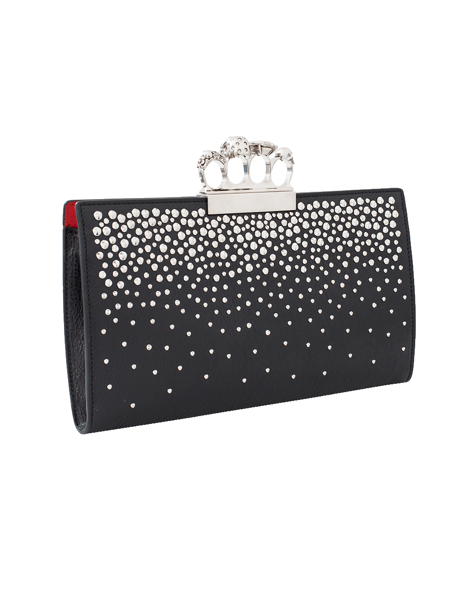 ALEXANDER MCQUEEN-Flat Pouch Knuckle Clutch-BLACK