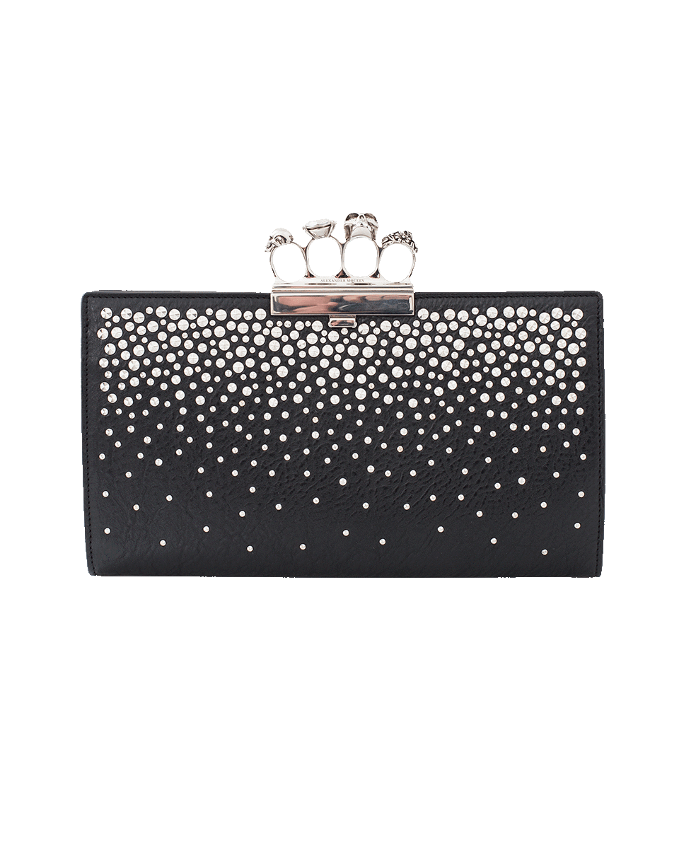 ALEXANDER MCQUEEN-Flat Pouch Knuckle Clutch-BLACK