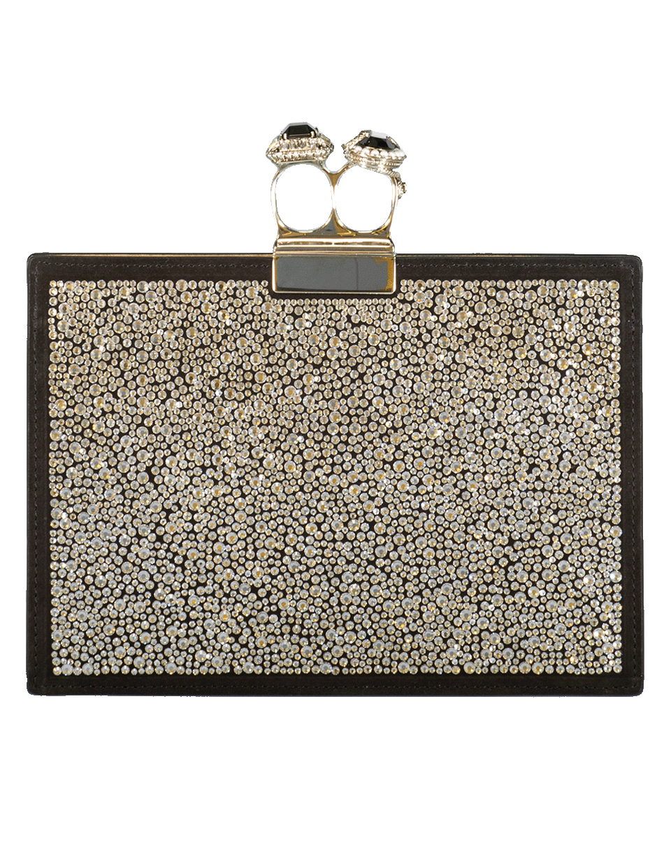ALEXANDER MCQUEEN-Jewelry Double Ring Clutch-BLACK