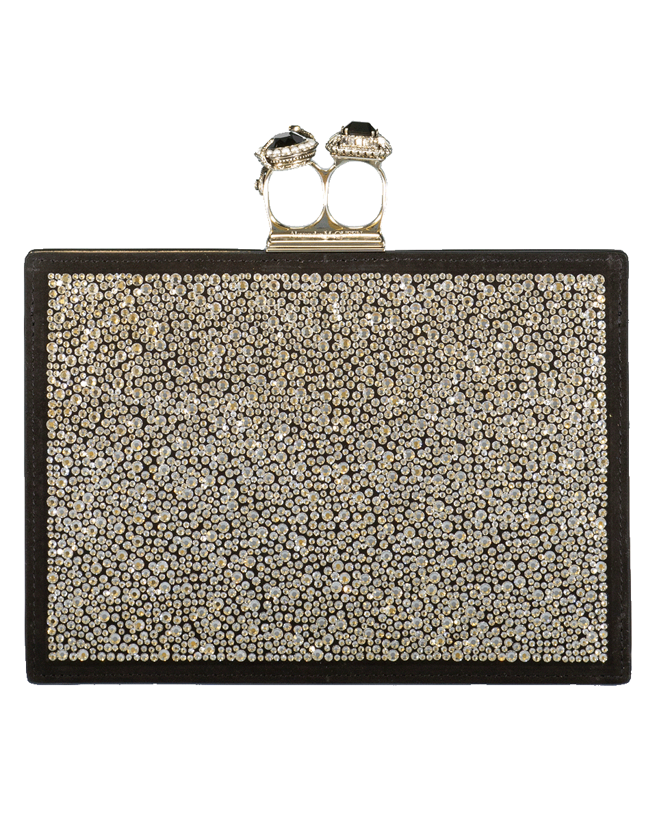 ALEXANDER MCQUEEN-Jewelry Double Ring Clutch-BLACK