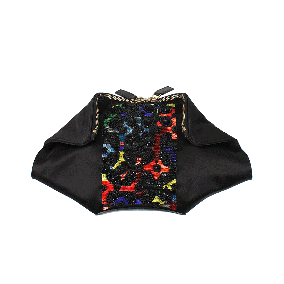 ALEXANDER MCQUEEN-Small Multi-Bead Embroidered Clutch-BLACK