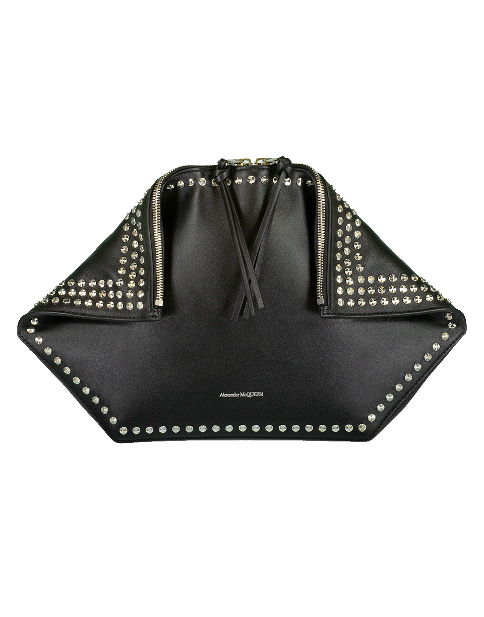 ALEXANDER MCQUEEN-Studded Butterfly Pouch-BLACK