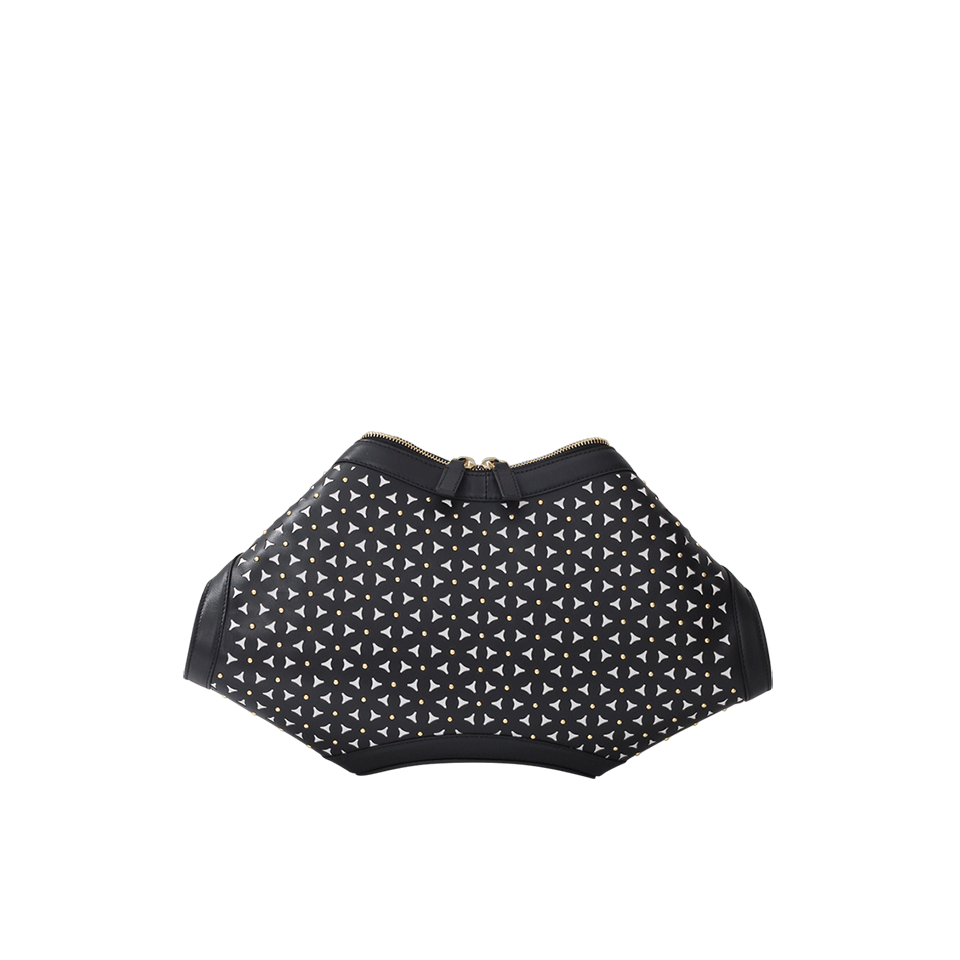ALEXANDER MCQUEEN-De Manta Clutch-BLK/WHT
