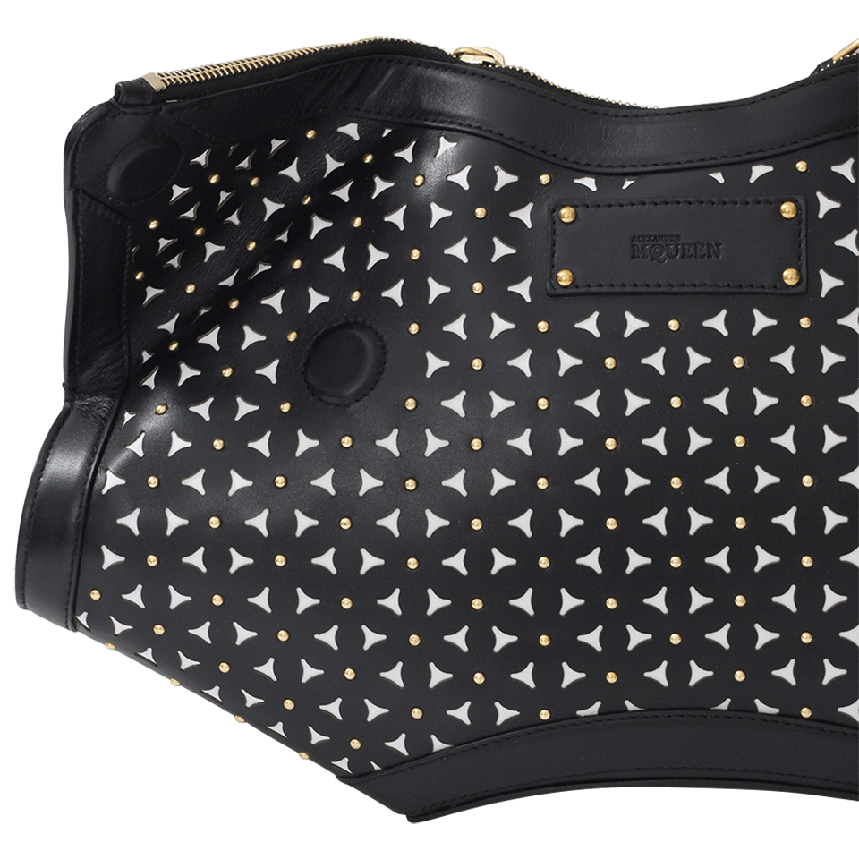ALEXANDER MCQUEEN-De Manta Clutch-BLK/WHT