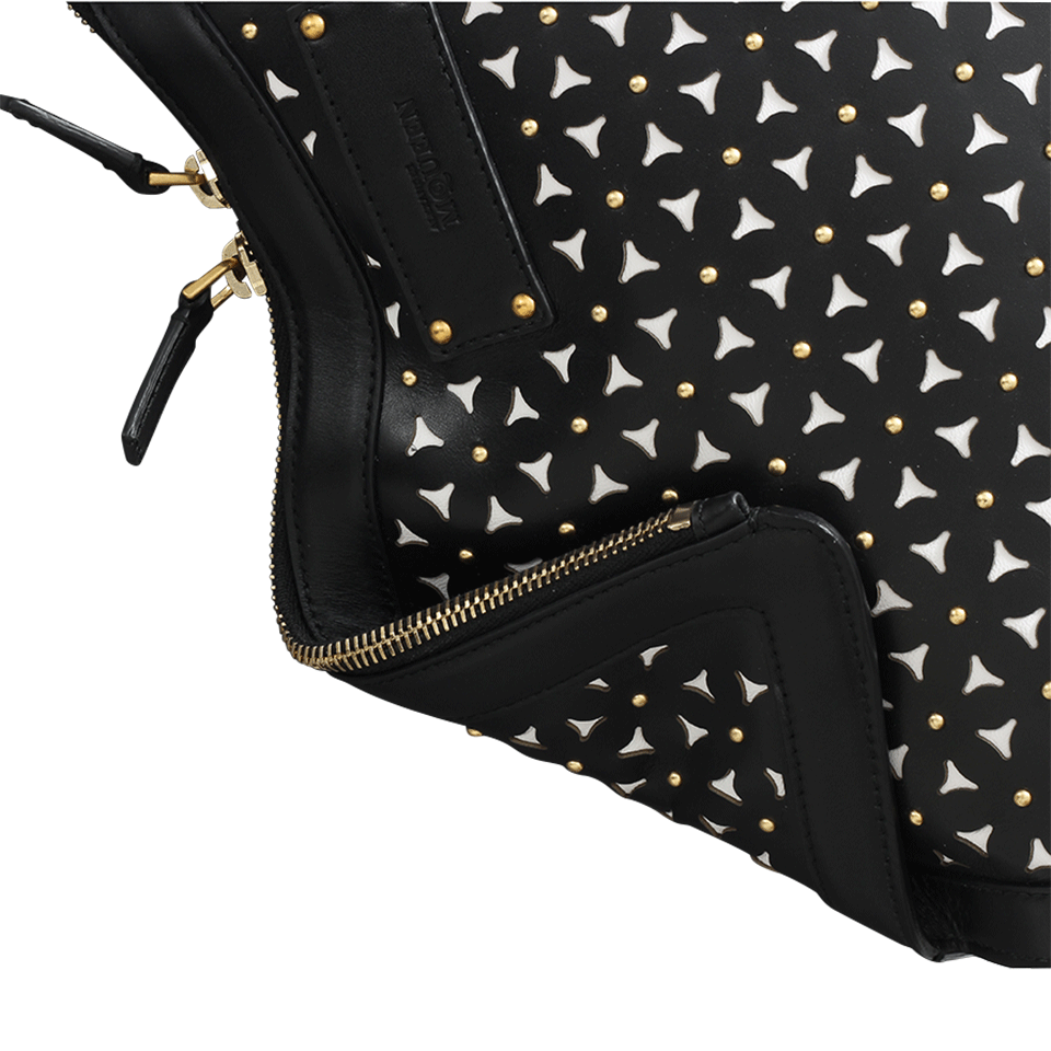 ALEXANDER MCQUEEN-De Manta Clutch-BLK/WHT
