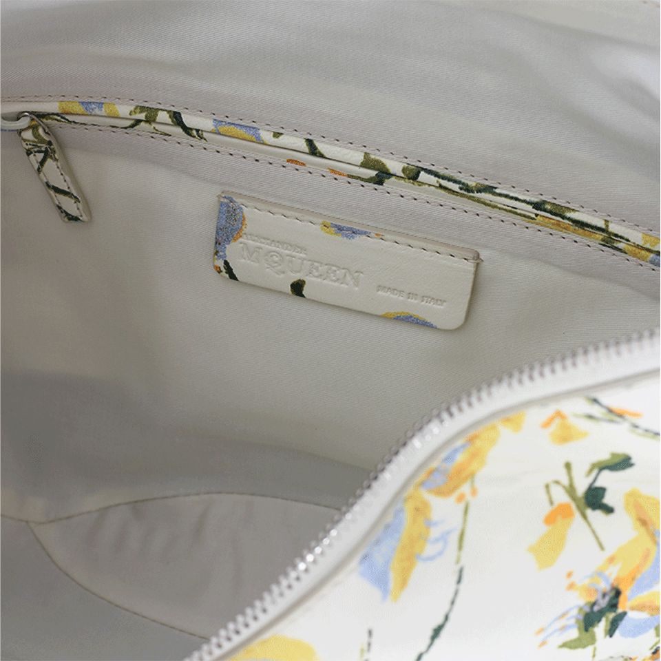 ALEXANDER MCQUEEN-De Manta Floral Print Clutch-CREAM