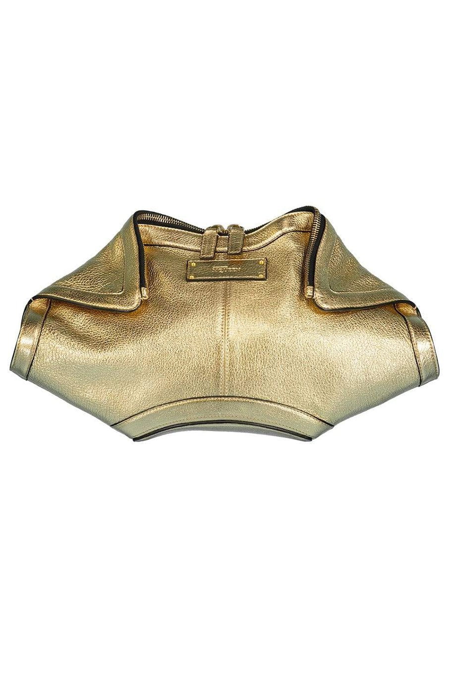 ALEXANDER MCQUEEN-DeManta Zip Top Clutch-GOLD