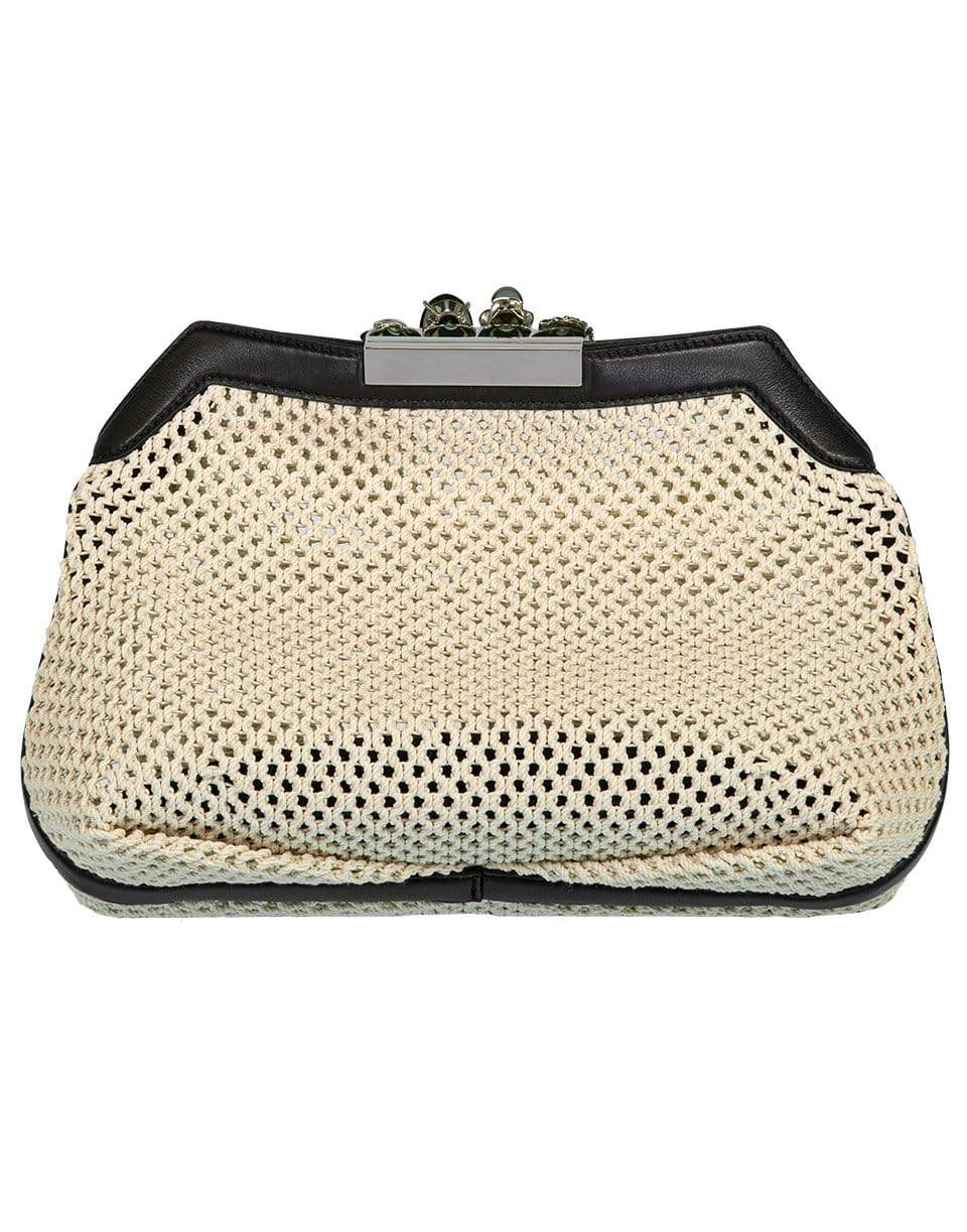 ALEXANDER MCQUEEN-Four Ring Soft Skull Pouch - Natural-NTRL/BLK