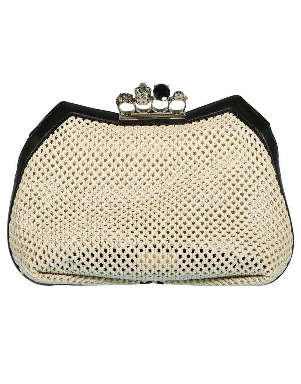 ALEXANDER MCQUEEN-Four Ring Soft Skull Pouch - Natural-NTRL/BLK