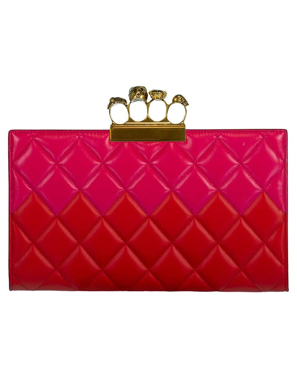 ALEXANDER MCQUEEN-Pink and Red Four Ring Flat Clutch-RED/PINK
