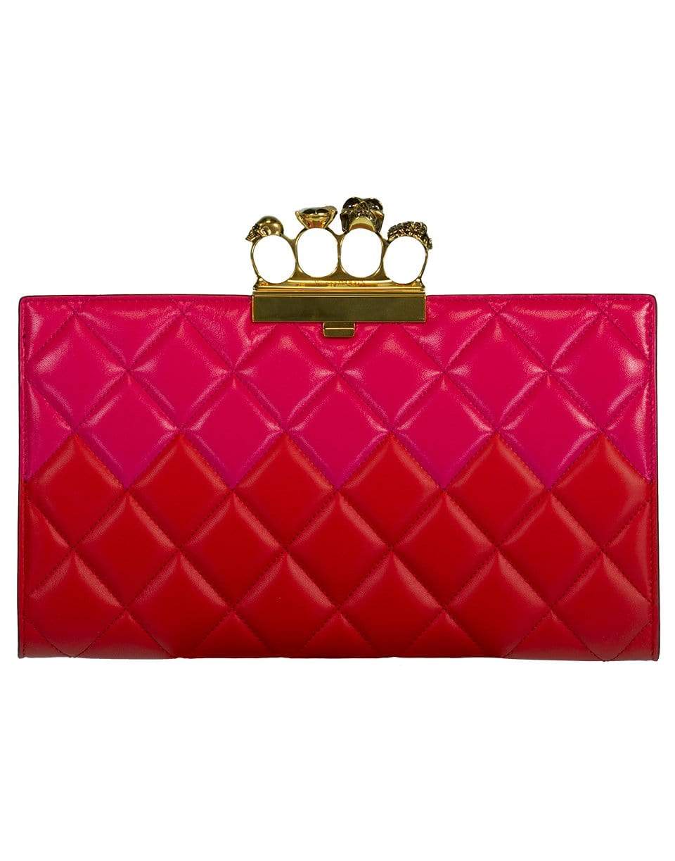 ALEXANDER MCQUEEN-Pink and Red Four Ring Flat Clutch-RED/PINK
