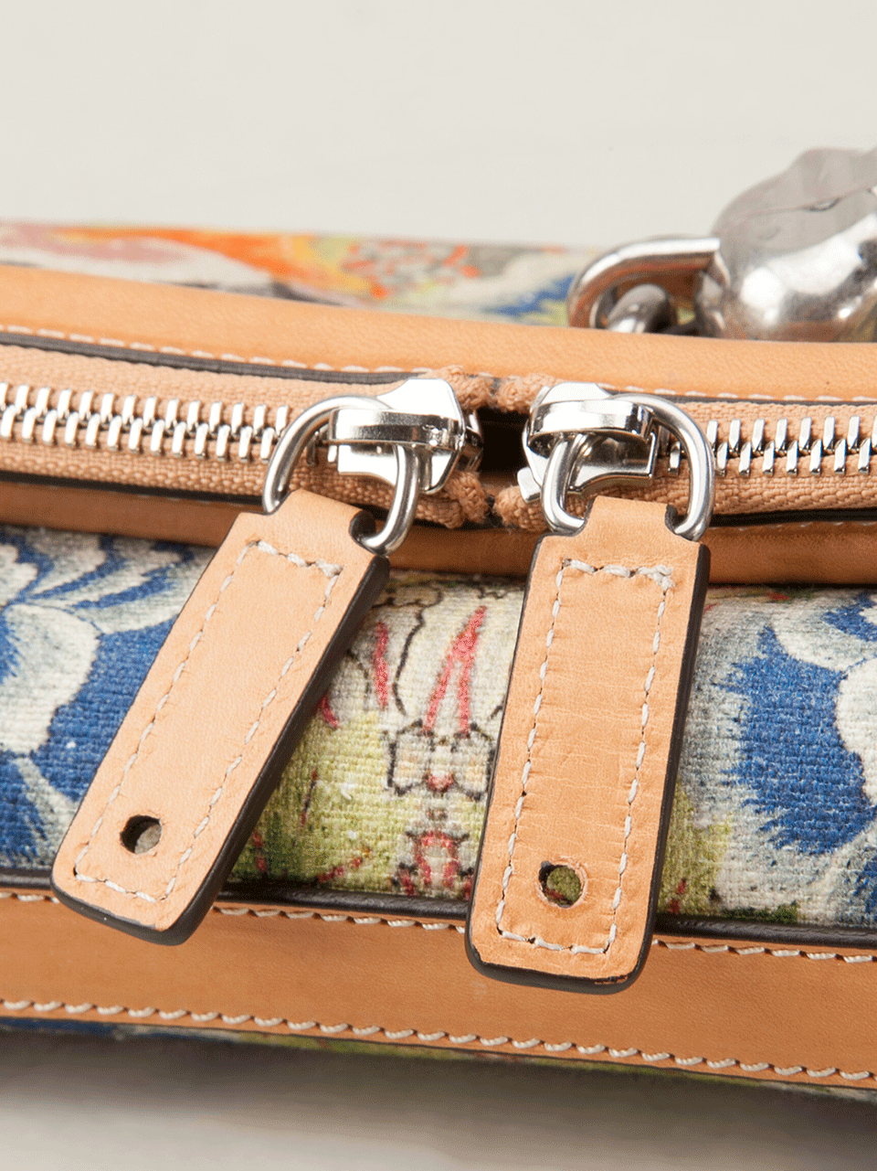ALEXANDER MCQUEEN-Padlock Rose Print Clutch-RUSTIC