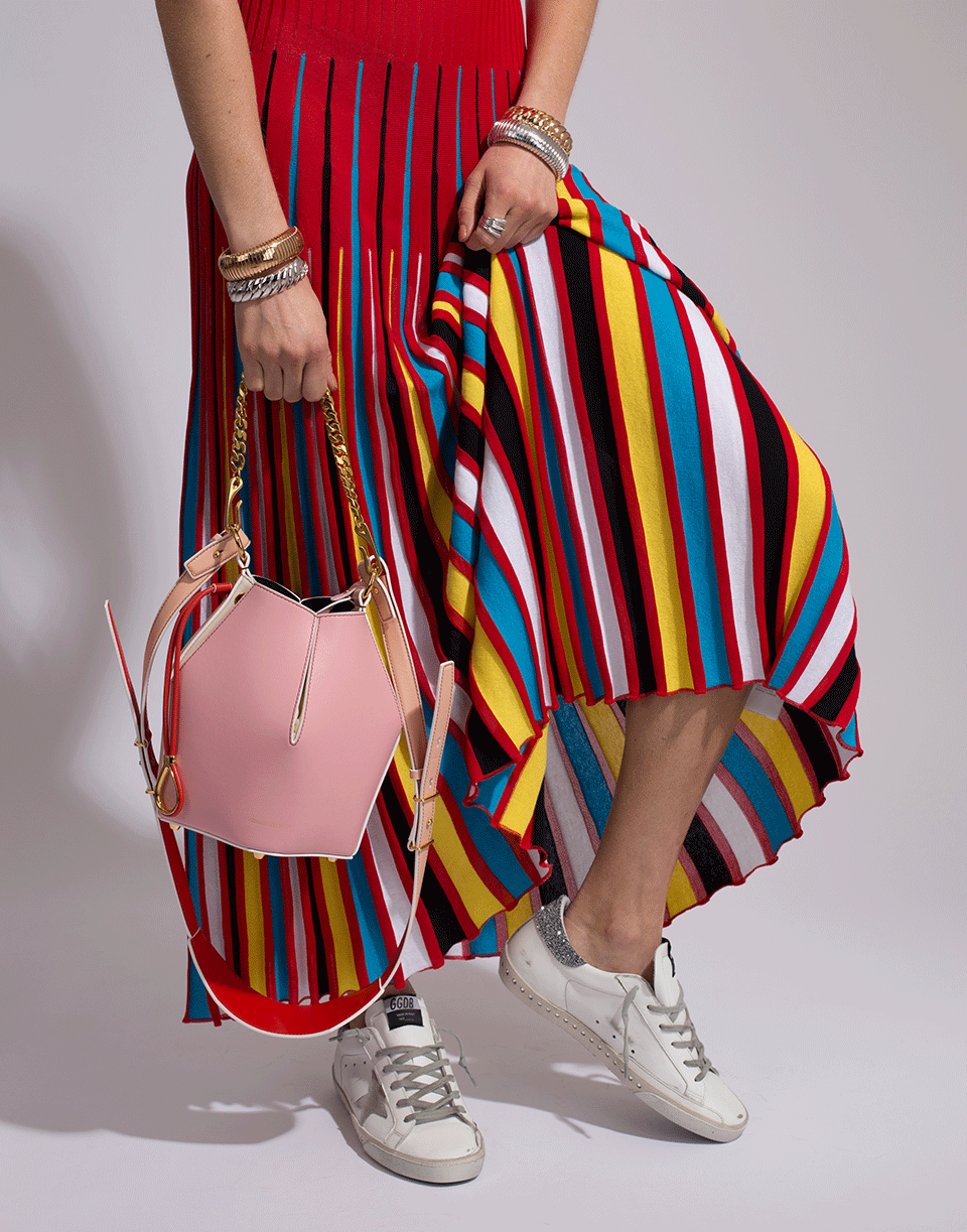 ALEXANDER MCQUEEN-Bi-Color Small Bucket Bag-ANEMONE