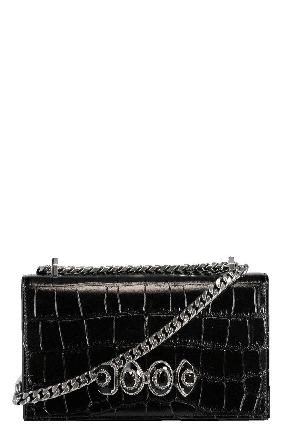 ALEXANDER MCQUEEN-Jeweled Satchel-BLACK