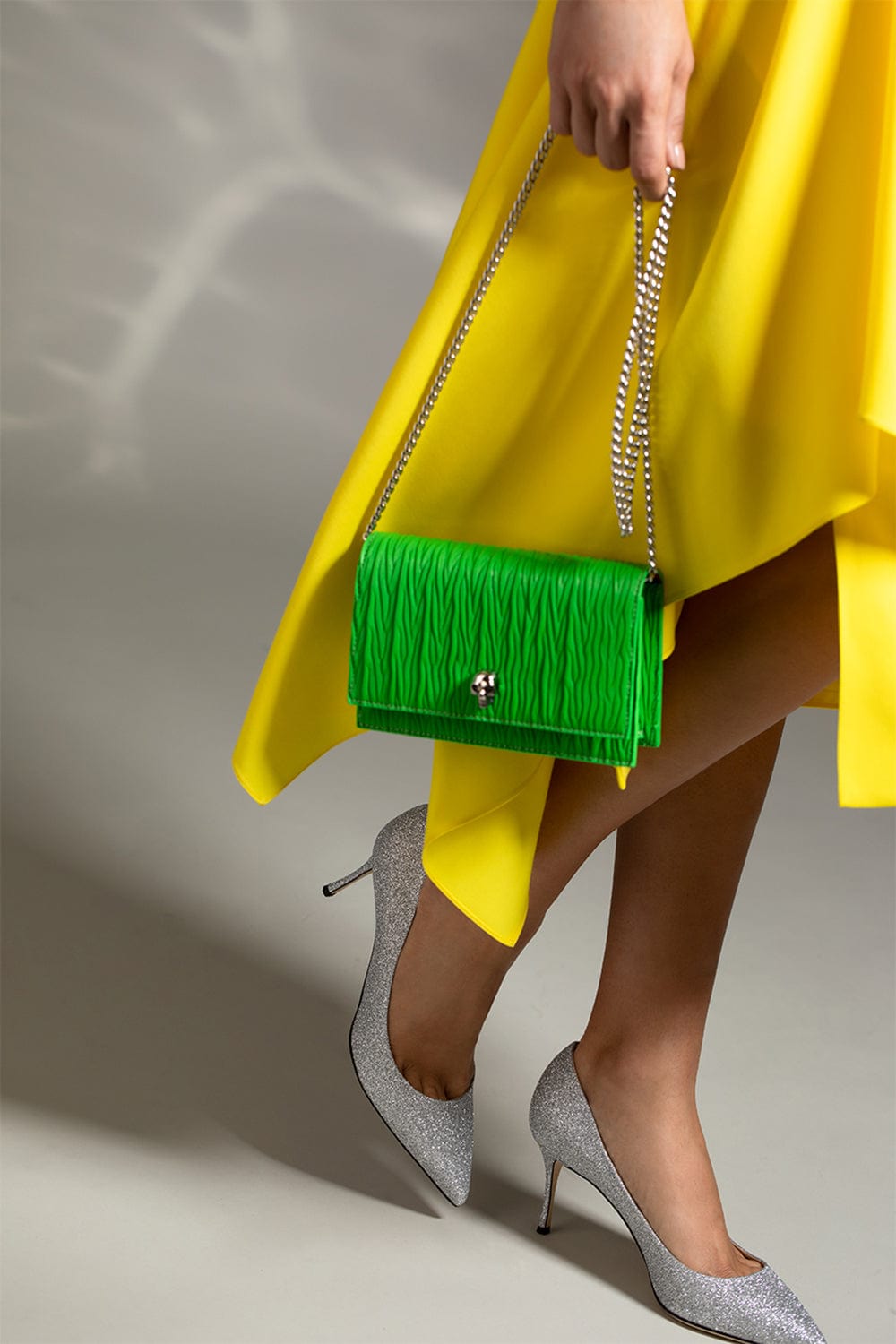 ALEXANDER MCQUEEN-Small Skull Bag - Acid Green-GREEN