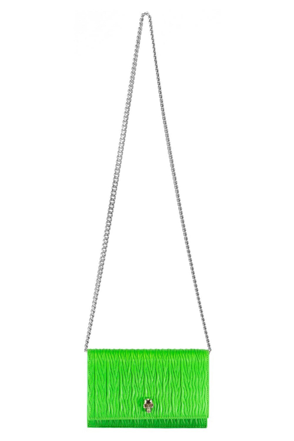 ALEXANDER MCQUEEN-Small Skull Bag - Acid Green-GREEN