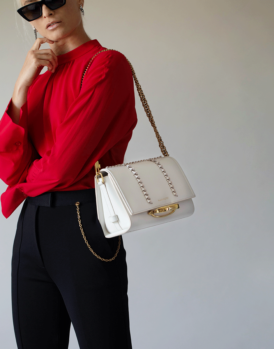 ALEXANDER MCQUEEN-Deep Ivory The Story Shoulder Bag-IVORY