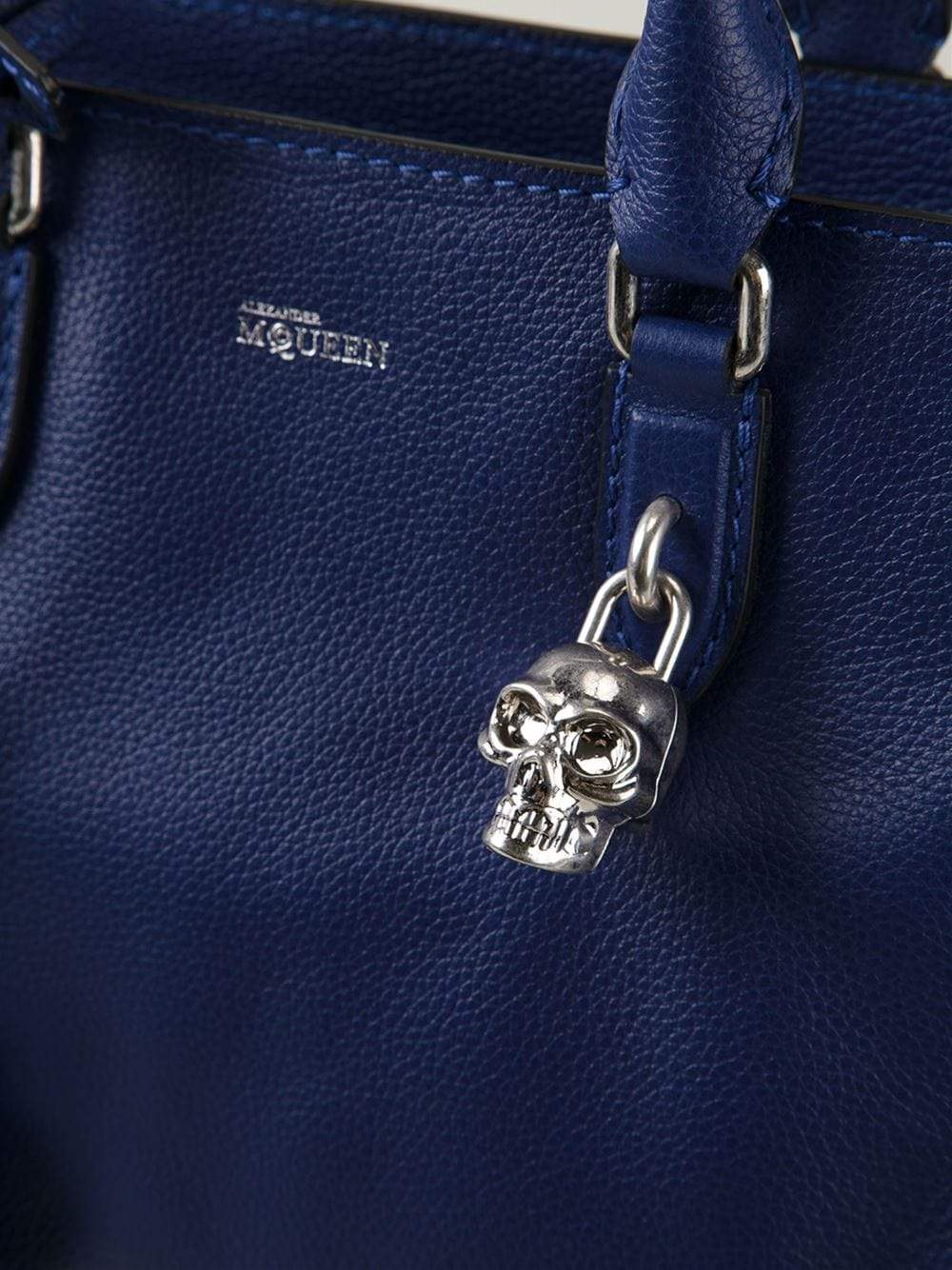ALEXANDER MCQUEEN-Small Padlock Zip Tote-MARINE