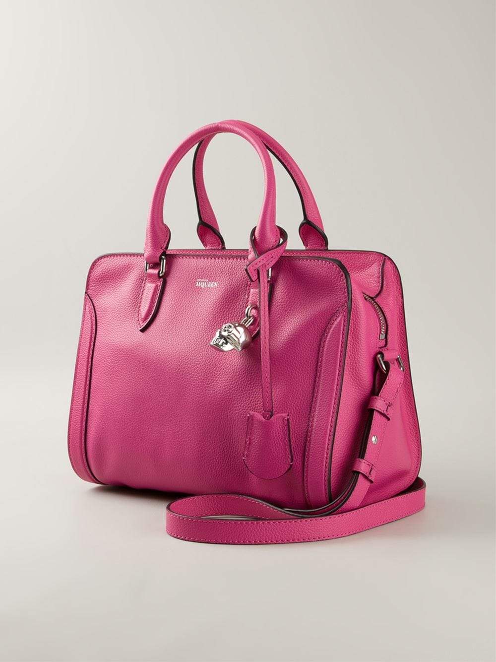 ALEXANDER MCQUEEN-Small Padlock Zip Tote-PINK