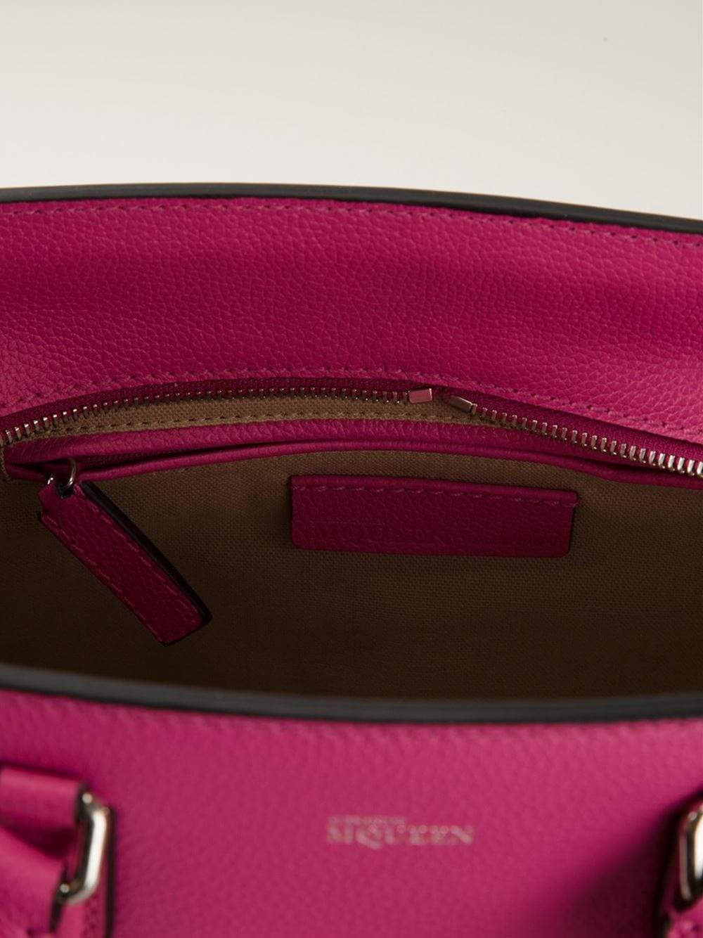 ALEXANDER MCQUEEN-Small Padlock Zip Tote-PINK