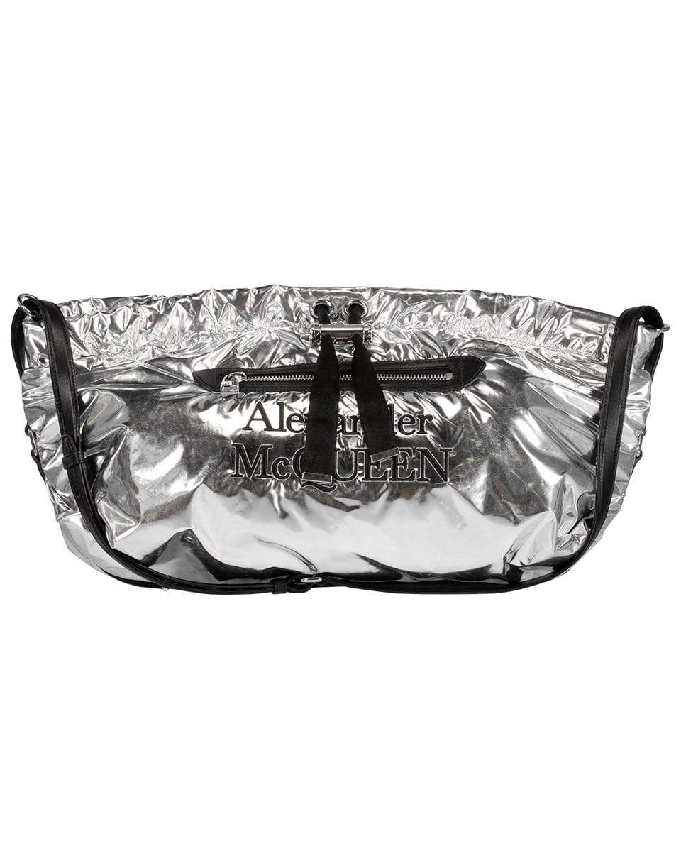 ALEXANDER MCQUEEN-The Bundle Draw Medium Bag-SILVER