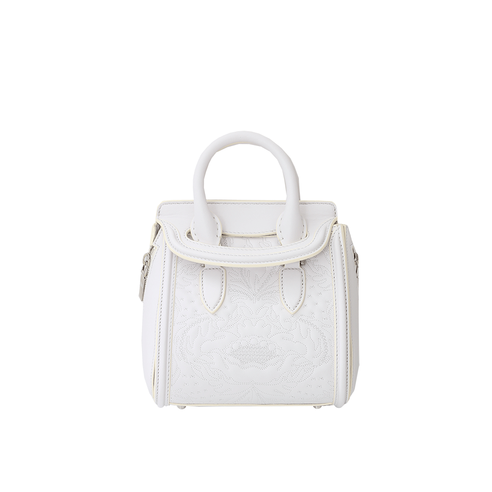 ALEXANDER MCQUEEN-Embossed Mini Heroine-SOFTWHT