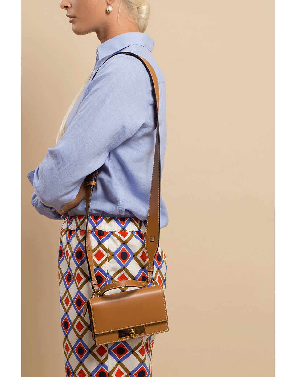 ALEXANDER MCQUEEN-Tan Skull Lock Small Bag-TAN