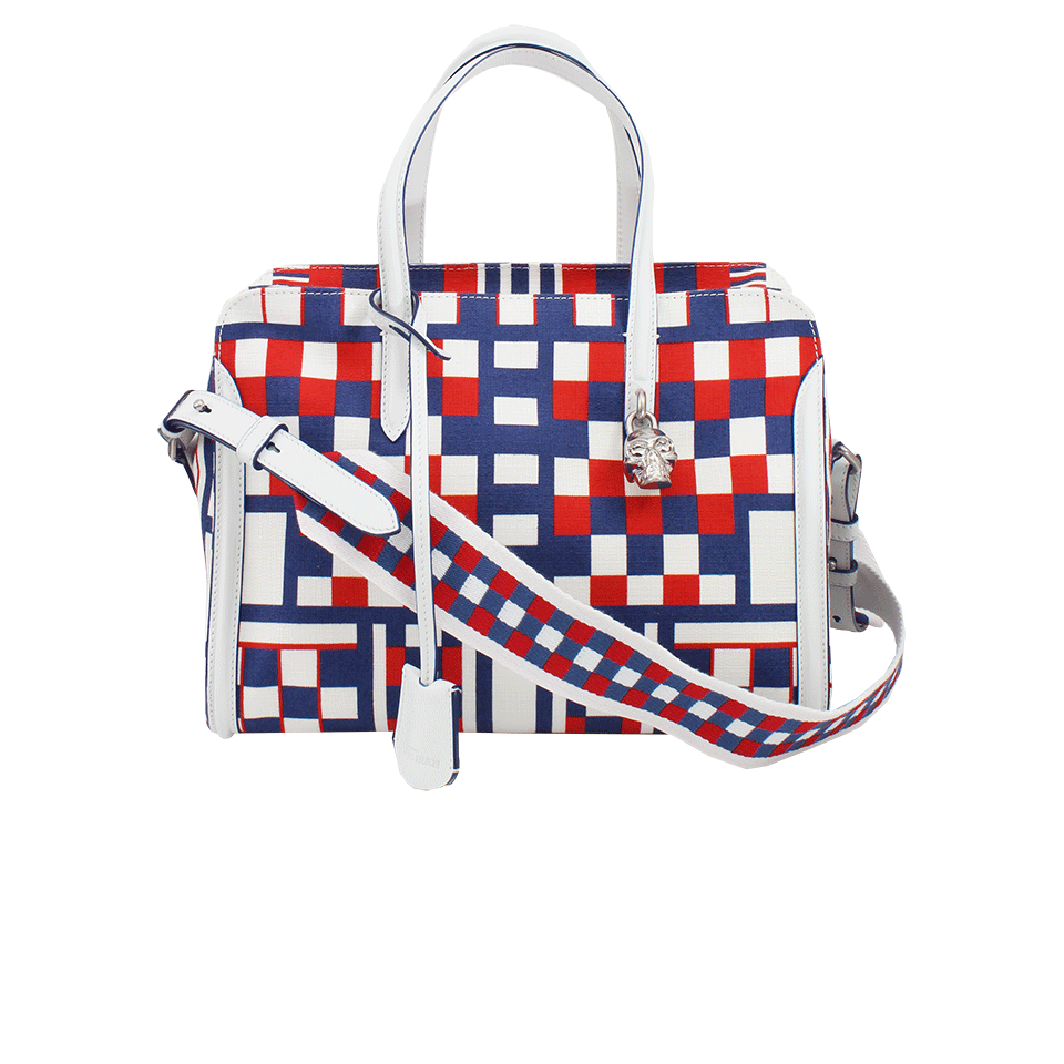 ALEXANDER MCQUEEN-Small Zip Around Checker Bag-MULTI