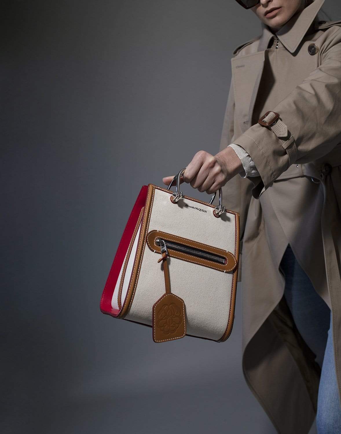 ALEXANDER MCQUEEN-The Short Story Bag - Natural-MULTI