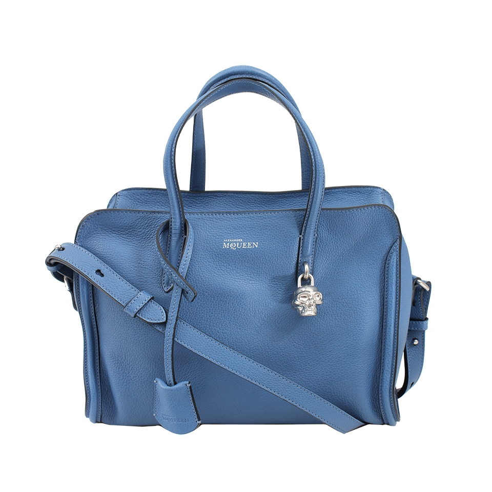 ALEXANDER MCQUEEN-Small Padlock Zip Around Tote-CADETBLU