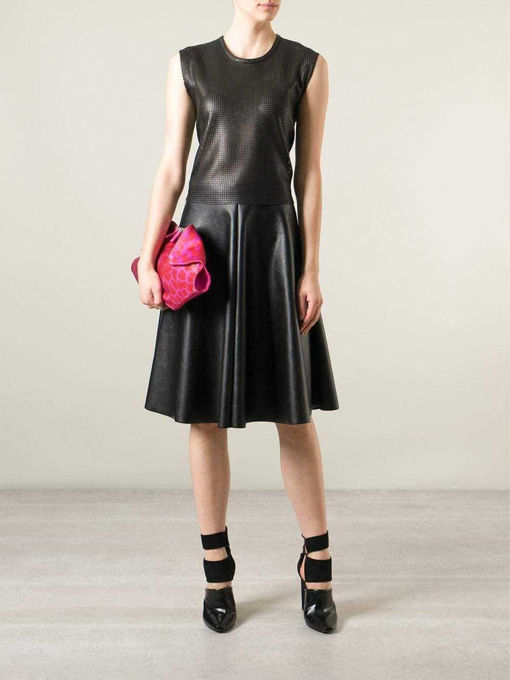 ALEXANDER MCQUEEN-Small De Manta Clutch-FLAME