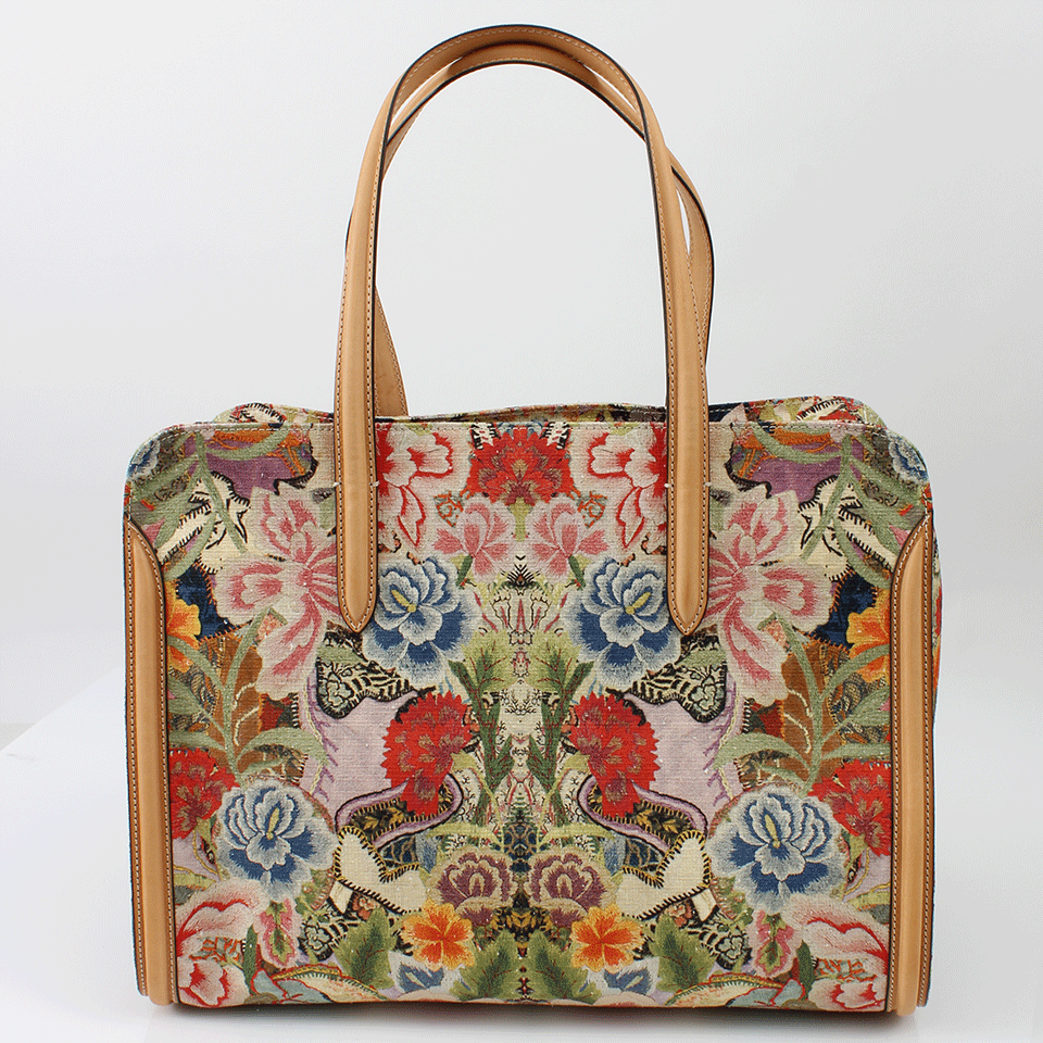 ALEXANDER MCQUEEN-Padlock Zip Around Tote-RUSTIC