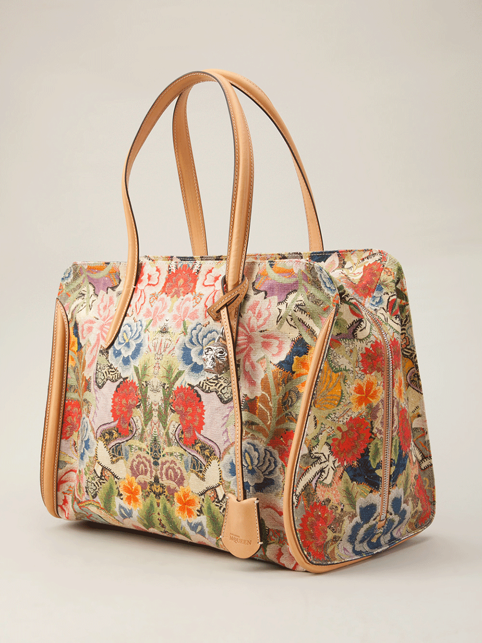 ALEXANDER MCQUEEN-Padlock Zip Around Tote-RUSTIC