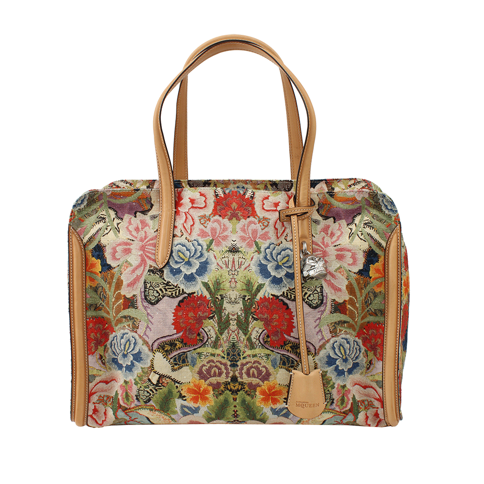 ALEXANDER MCQUEEN-Padlock Zip Around Tote-RUSTIC