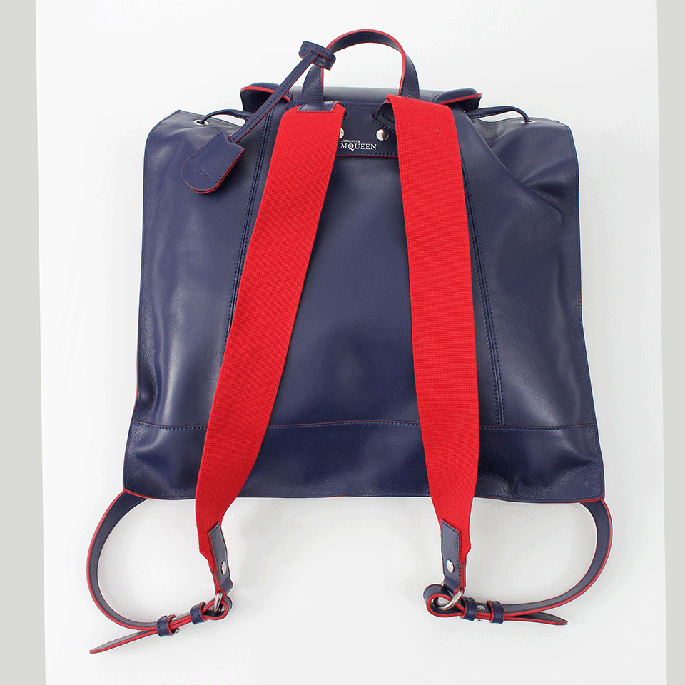 ALEXANDER MCQUEEN-Padlock Backpack-BLUE/RED