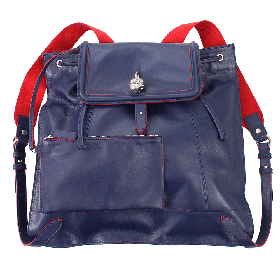 ALEXANDER MCQUEEN-Padlock Backpack-BLUE/RED
