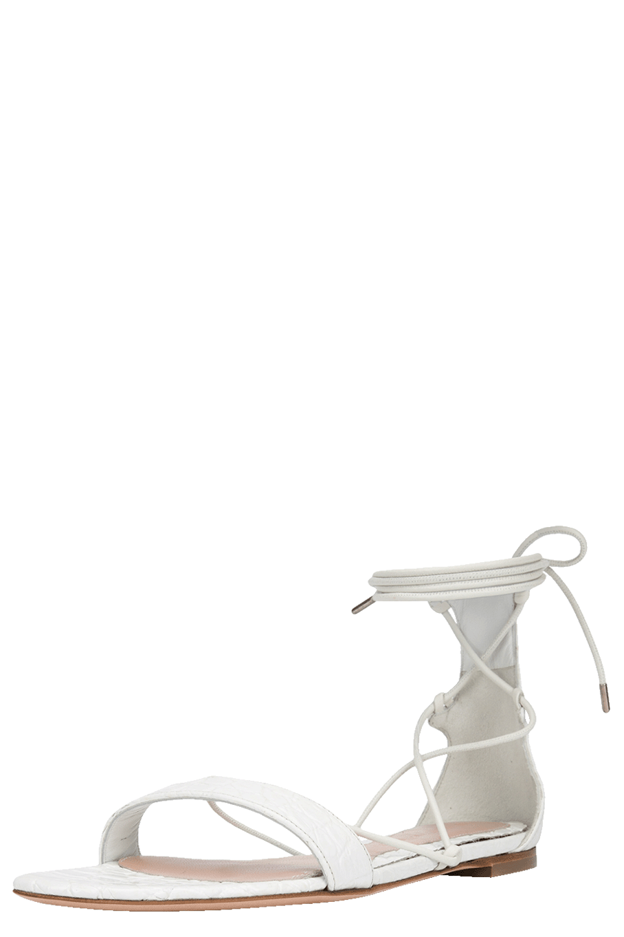 ALEXANDER MCQUEEN-Stamped Croc Ankle Wrap Sandal-