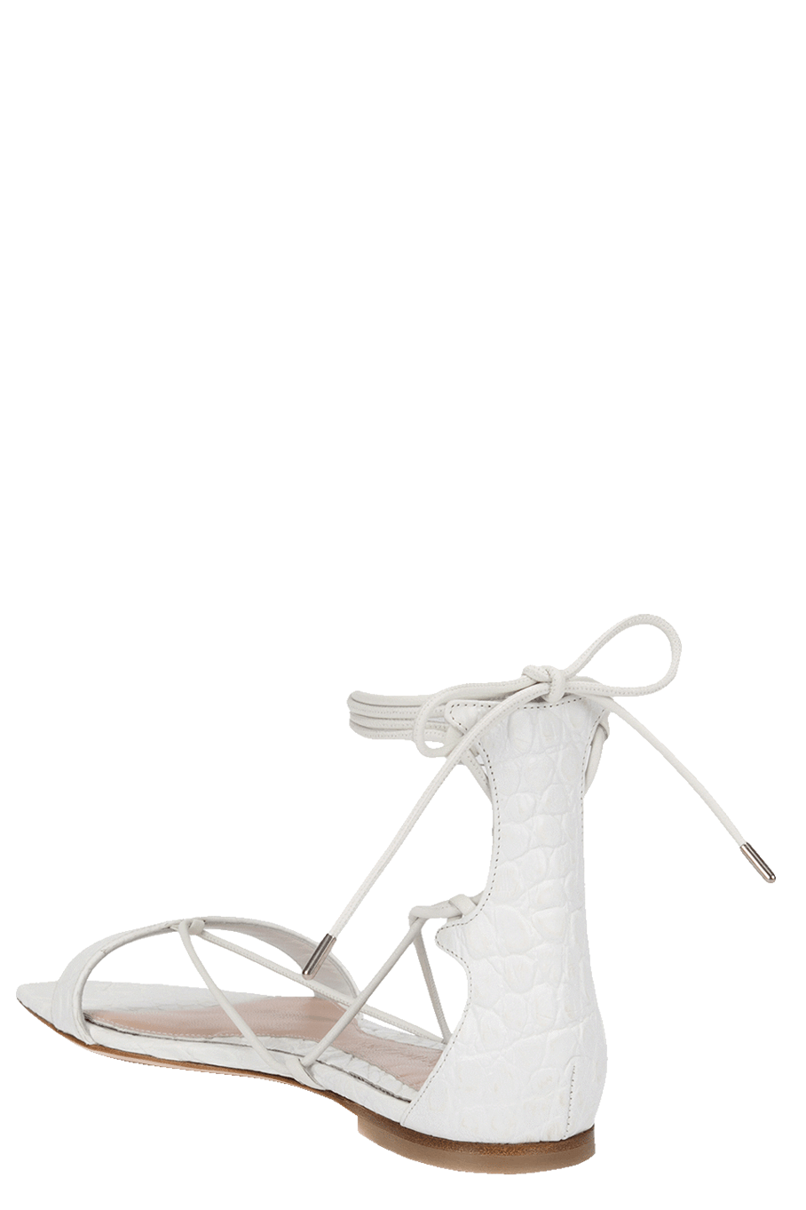 ALEXANDER MCQUEEN-Stamped Croc Ankle Wrap Sandal-