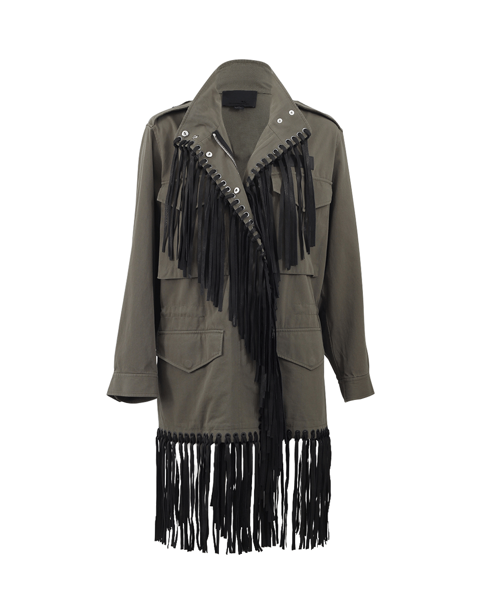 ALEXANDER WANG-Leather Fringe Parka-