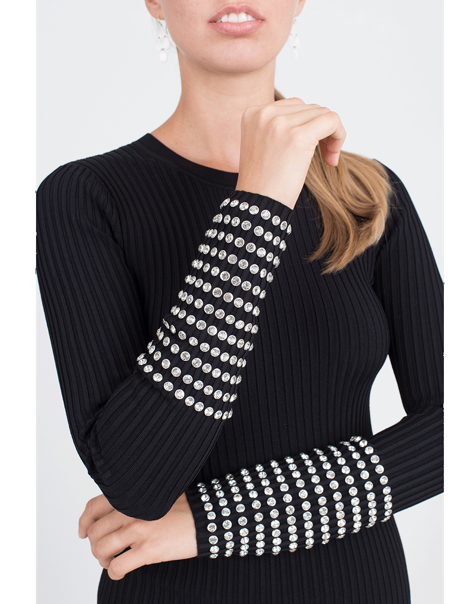ALEXANDER WANG-Ribbed Dress With Crystal Cuffs-
