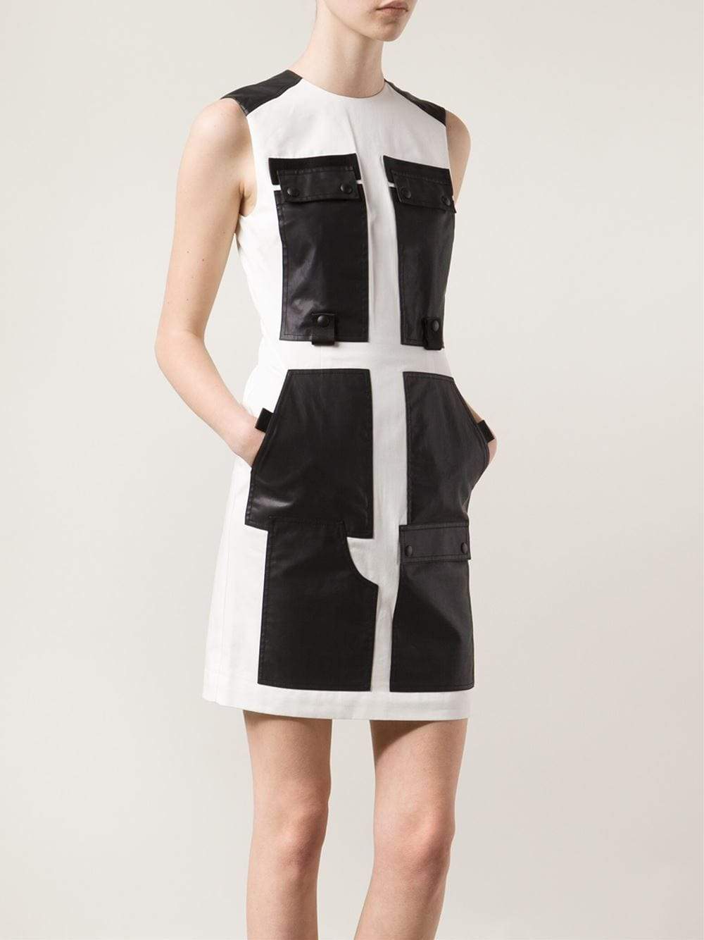 ALEXANDER WANG-Leather Pocket Cargo Dress-