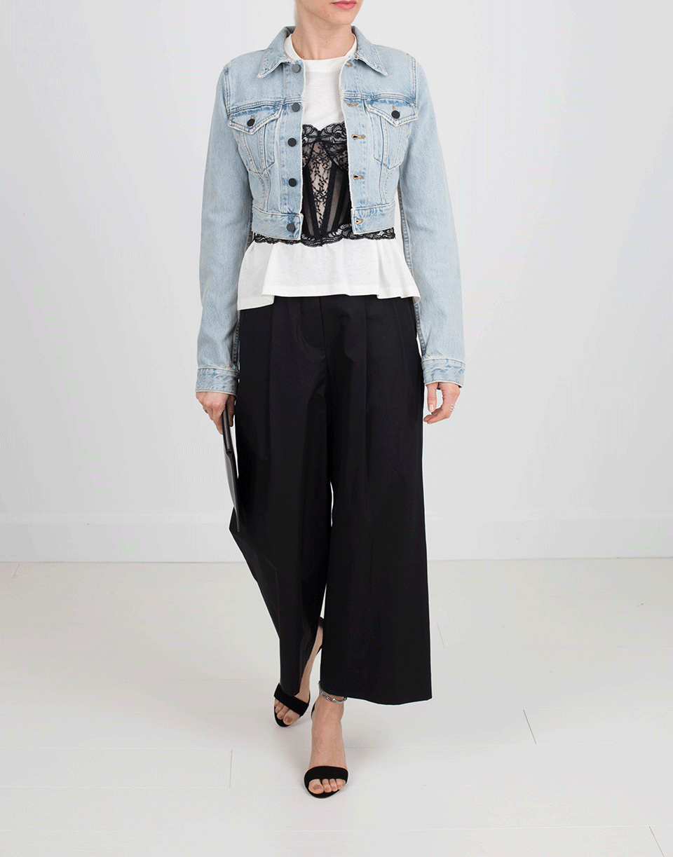 ALEXANDER WANG-Shrunken Cropped Denim Jacket-