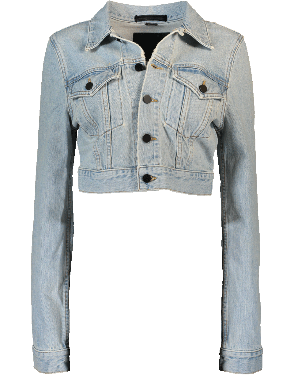 ALEXANDER WANG-Shrunken Cropped Denim Jacket-