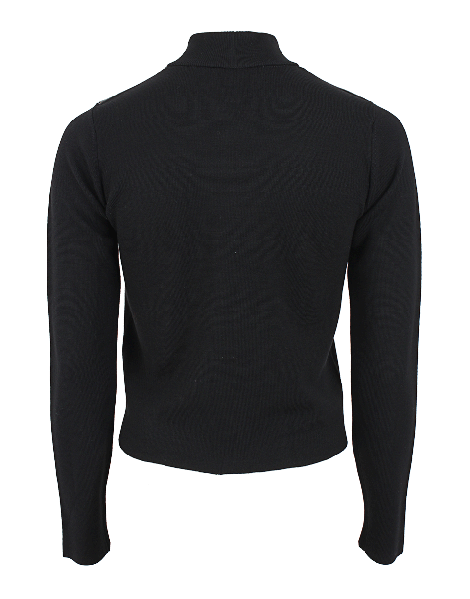 ALEXANDER WANG-Leather Front Knit Bomber Jacket-