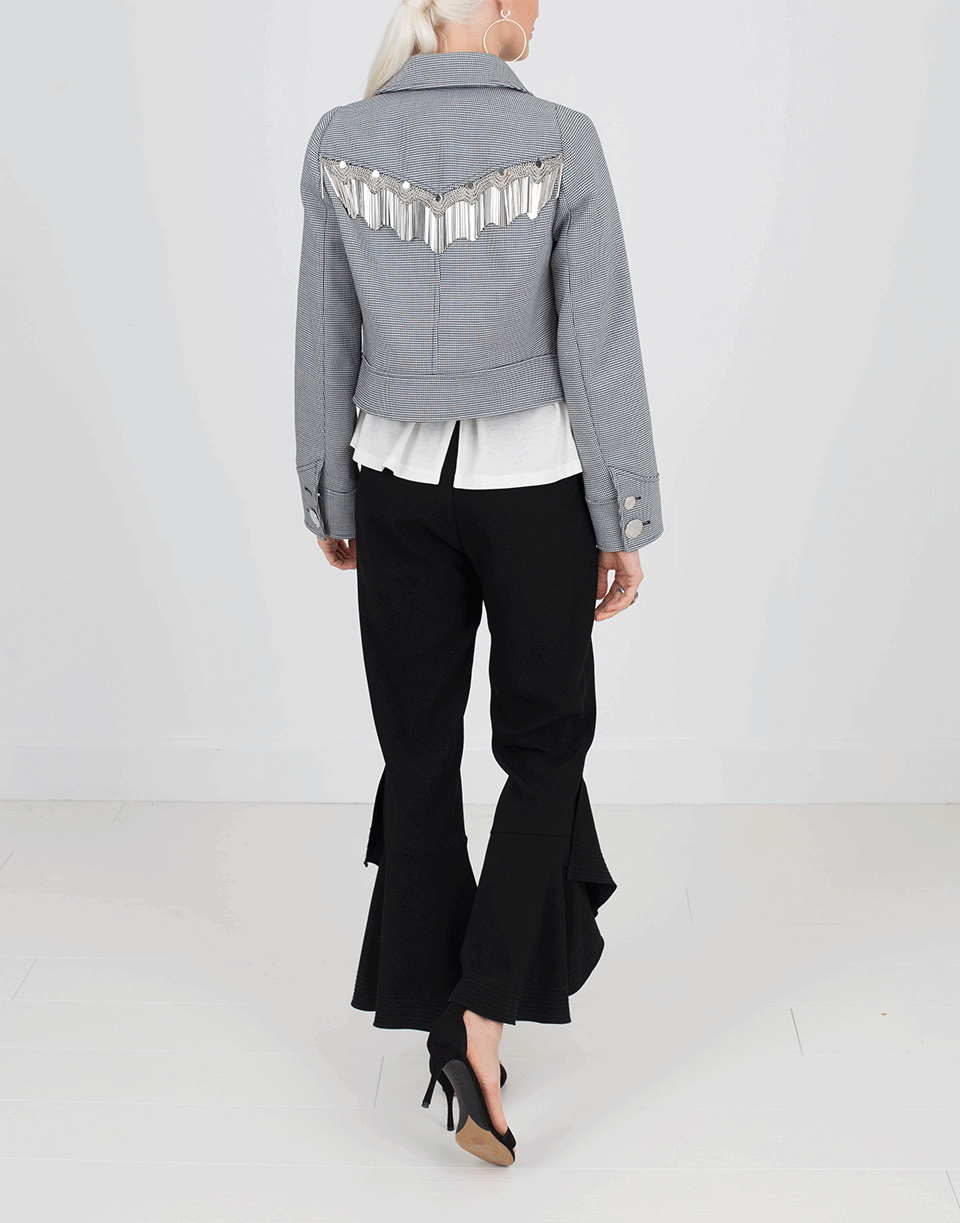 ALEXANDER WANG-Cropped Jacket-BLK/WHT