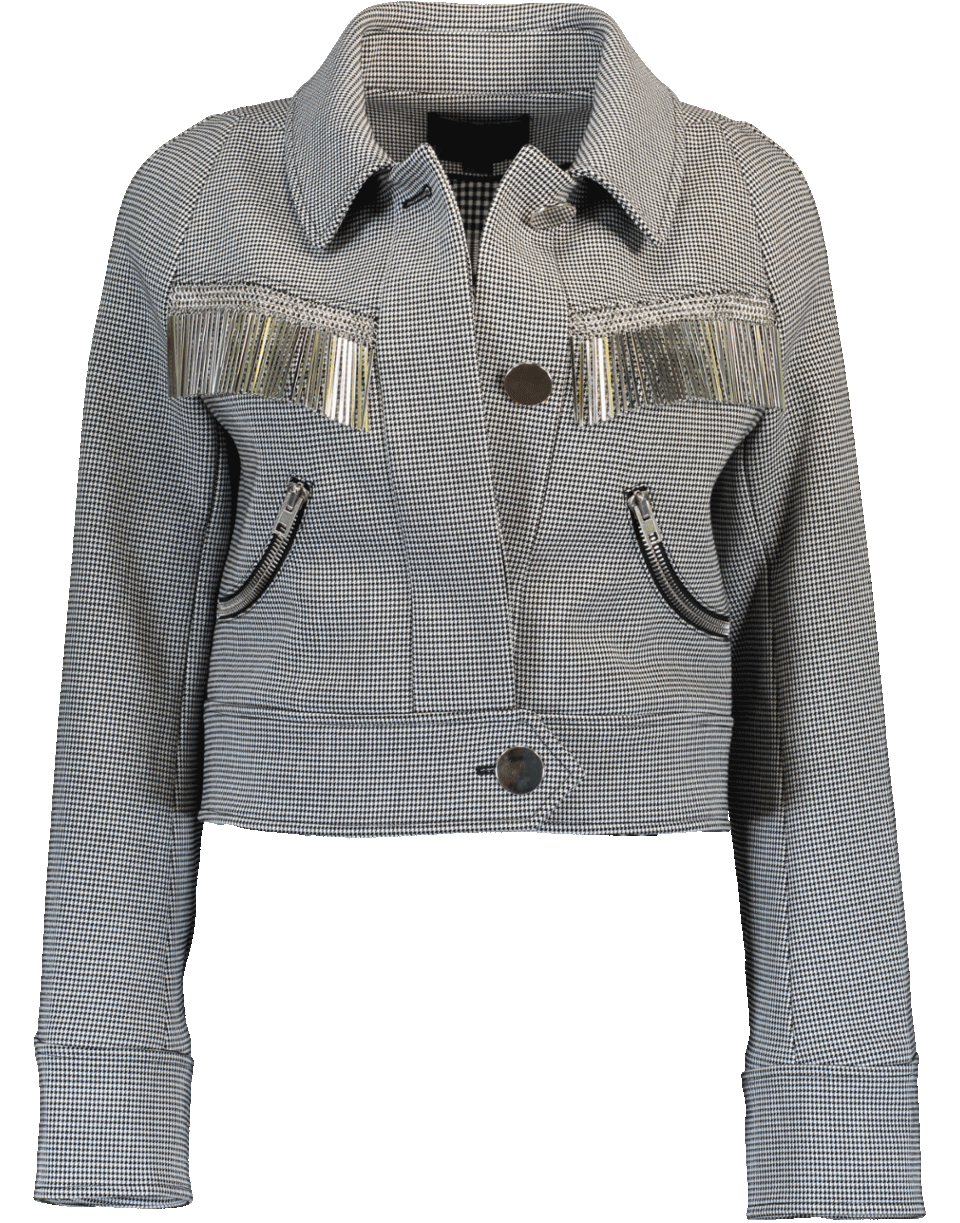ALEXANDER WANG-Cropped Jacket-BLK/WHT