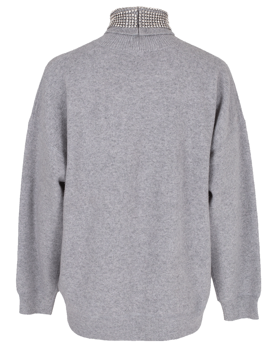 ALEXANDER WANG-Crystal Trim Turtleneck Top-
